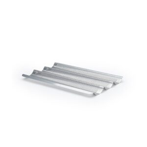 Baking Tray For 3 Baguettes, Perforated Stainless Steel