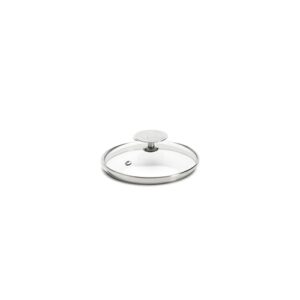Glass lid with stainless steel knob