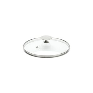 Glass lid with stainless steel knob