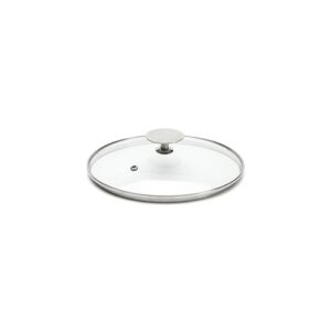 Glass lid with stainless steel knob