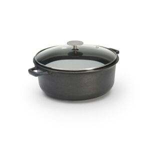 Round Non-Stick Stewpan Choc Extreme With Glass Lid