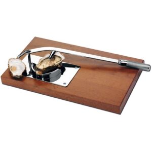 Table oyster opener on wooden base