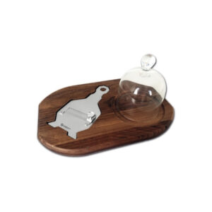 Dark truffle set with glass bell