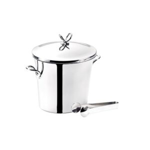 Double Wall Oval Shaped Ice Bucket with Cover and Tong
