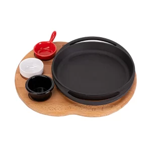 LV ECO Y TV 20 K44 Round Dish and Wooden Service Platter Dia 20cm