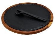 LV HRC HP 29 AS 261 Wooden Service Platter with Dia 29.5cm Cast Iron Platter