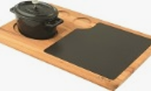 LV O TC 10 K2 BL K44 PR Mini Casserole Oval -Combo Wooden and Removable Porcelain Service Platter